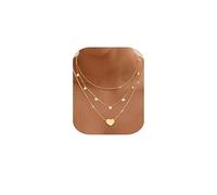 Chriscoco 3Pcs Necklace for Women Stainless Steel Waterproof Chain | Adjustable,Layered Necklace Set,Silver,14K Gold Plated Necklaces,Coin,Heart Choker,Necklaces Chains,Jewellery Set for Women