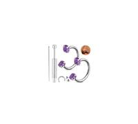 Chriscoco G23 Titanium Horseshoe Nose Ring 8mm Septum Piercing Jewellery Silver Horse Shoe Nose Rings Double Gem Cartilage Helix Tragus Earring Lip Daith Ear Piercing Jewellery 16G