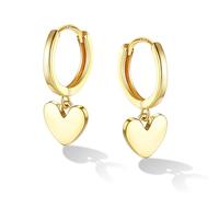 Chriscoco Heart Hoop Earrings for Women Girls Gold/Silver Heart Huggie Hoop Earrings Drop Earrings Dangling with Gift Box