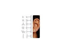 Chriscoco Hypoallergenic Flat Back Earrings 14K Gold Filled Stud Earrings for Women Silver/Gold Surgical Steel Earrings Cartilage Earring Sets for Multiple Piercings Helix Conch Piercing Jewellery