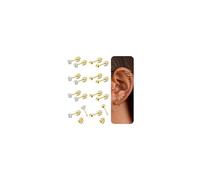 Chriscoco Small Flat Back Earrings for Women Men Hypoallergenic 316L Surgical Steel Earrings 18K Gold Plated 20G Studs Earrings Piercing Gold/Silver Helix Sleeper Cartilage Earrings Set 2/3/4/5mm,G-2