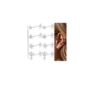 Chriscoco Surgical Steel Labret and Tragus Piercing Jewelry - Threadless Push-in Nose Studs, Flat Back for Lip, Medusa, Helix - 16G/18G/20G, 6/7/8MM