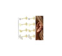 Chriscoco Surgical Steel Labret and Tragus Piercing Set - 16G/18G/20G Threadless Push-in Nose Studs for Helix, Lip, Medusa - 6/7/8mm