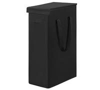 Chrislley Slim Laundry Basket with Lid 60L Tall Thin Laundry Hamper Breathable Collapsible Tall Slim Laundry Bags Big Storage Basket Bin for Clothes Washing Bedroom (Black)
