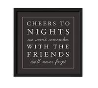 Chris's Stuff Wine Cork Holder | Shadow Box Frame 11"x11" Cork Storage Display Organizer | Wall Mounted, Tabletop & Countertop Hanging Cork Holders Wine Decor Shadowbox ( Black, Cheers to Night)