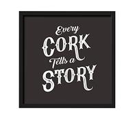 Chris's Stuff Wine Cork Holder | Shadow Box Frame 11"x11" Cork Storage Display Organizer | Wall Mounted, Tabletop & Countertop Hanging Cork Holders Wine Decor Shadowbox ( Black, Every Cork )