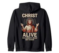 Christ Alive No Longer Dead But Risen Jesus Ressurection Art Zip Hoodie