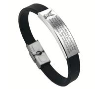 Christ Archangel St. Michael Bracelet, Catholic Angel Amulet Prayers Engraved Silicone Strap Wristband, Religious Saints Protection Bangle Christening Blessing Jewellery for Christians, 8.26''