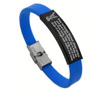 Christ Archangel St. Michael Bracelet, Catholic Angel Amulet Prayers Engraved Silicone Strap Wristband, Religious Saints Protection Bangle Christening Blessing Jewellery for Christians, 8.26''