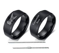 Christ Archangel St. Michael Prayer Protection Catholic Stainless Steel Wedding Band for Women Men, Religious Christian Godness Saint Angel Amulet Ring Christening Personalised Engraved Jewellery