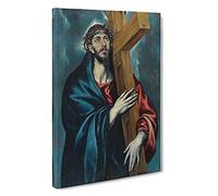 Christ Carrying The Cross By El Greco Canvas Print | Gallery Wrapped 30mm Frame Wall Art | 30x20 inches | Ready to Hang | Classic Religious Picture | Living Room Bedroom Lounge Office
