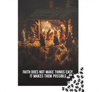 Christ Catholic Adult Jigsaw Puzzle, 1000 Pieces, 38x26cm/1000pcs, Easy to Continue on Another Evening; Low-dust White Cardboard Pieces