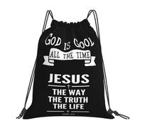 Christ Christianity Jesus Drawstring Backpack Stylish Drawstring Bags Scratch Sport Gym String Bag For Gym Travel Holidays 39X46Cm