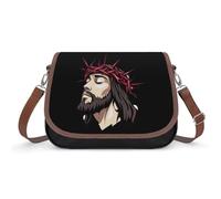 Christ Crrown of Thorns Crossbody Bags for Women Leather Tote Bag Travel Purse Shoulder Bag for Work Shopping