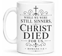 Christ Died for Us Romans 5:8 Christian Gift Mug