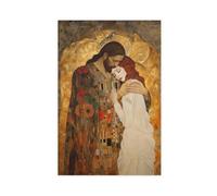 Christ Embracing Mary Magdalene Gallery Wrapped Canvas Poster - Sanctified Souls Print -Based on Klimt's The Kiss - Religious Catholic Art Unframe-style12x18inch(30x45cm)