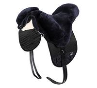 CHRIST English Saddle Fellsattel PREMIUM Plus from, handmade bareback pad (treeless) out of genuine lambskin in anthracite, size: Pony