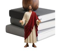 Christ Figurine Statue, Religious Home Decor, 3.94in Jesus Figure with Open Arms Design, Detailed Resin Faith Sculpture Piece, Elegant Spiritual Display Ornament, Home Use for Shelf Decoration