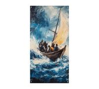 Christ Galilee Lake in The Storm Door Cover Doorway Curtain Tapestry for Wall Hanging Decor
