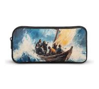 Christ Galilee Lake in The Storm Pencil Case Pen Box Stationery Bag Makeup Organizer Multifunctional Pouch Holder
