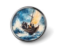 Christ Galilee Lake in The Storm Small Round Button Badge Lapel Pins Badge for Bag 1" Shirt Accessories