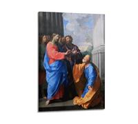 Christ Giving The Keys to St. Peter, 1626 Canvas Wall Art Scroll Picture Print Living Room Walls Decor Homes 08x12inch(20x30cm)