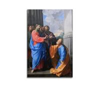Christ Giving The Keys to St. Peter, 1626 Wall Art Canvas Prints Hanging Picture Home Decors Idea 16x24inch(40x60cm)