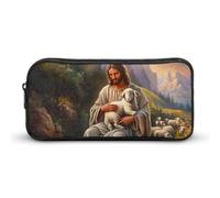 Christ Good Shepherd-Sheep Pencil Case Cute Pen Pouch Cosmetic Bag Pecil Box Organizer for Travel Office