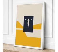 Christ in Geometry Minimalist Canvas Wall Art Print 18x12 Inch