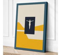 Christ in Geometry Minimalist Canvas Wall Art Print 18x12 Inch