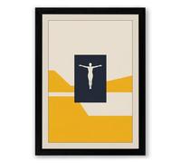 Christ in Geometry Minimalist Framed Wall Art Print A2 (59.4×42cm) Black, Wall Decor for Living Room, Bedroom, Office & Home, Ready to Hang, Art Gift