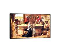 Christ in the House of His Parents by John Everett Millai Wall Art Giclee Print on Canvas Romanticism Art Prints Famous Artist Canvas Art Wall Decor80x50cm(31x20in) Black Framed
