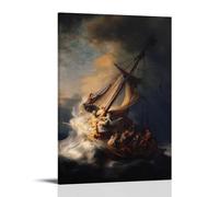 Christ In The Storm on The Sea of Galilee 1633 By Rembrandt Van Rijn Artists Works Printed Posters Canvas Wall Art Decorative Bedroom Modern Home Print Picture 12x18inch(30x45cm)
