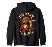 Christ Is King Christian Jesus Faith Design for Men Women Zip Hoodie