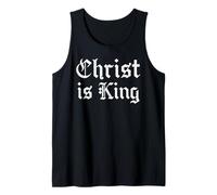 Christ is King Eroded Grunge Medieval Gothic blackletters Tank Top