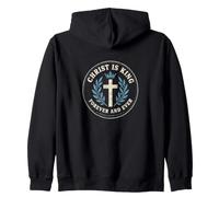 Christ Is King He Shall Reign Revelation 11:15 Christian Zip Hoodie