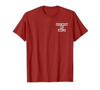 Christ is King Jesus is King Christianity T-Shirt, Men, Cranberry Red, Small