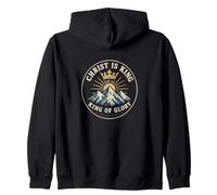 Christ Is King King of Glory Psalm 24:10 Christian Emblem Zip Hoodie