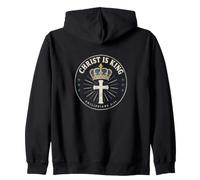 Christ Is King Philippians 2:11 Christian Faith Emblem Zip Hoodie