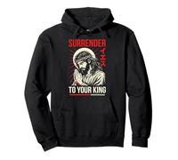Christ Is King Surrender to Your King Jesus Modern Christian Pullover Hoodie