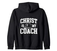 Christ Is My Coach Faithful Baseball Spirit Zip Hoodie