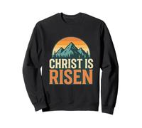 Christ Is Risen Retro Mountain Sunset Sweatshirt