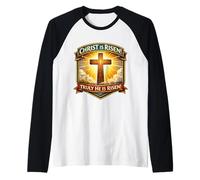 Christ is Risen Truly He is Risen Christian Easter Orthodox Raglan Baseball Tee