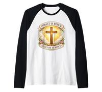 Christ is Risen Truly He is Risen Christian Easter Womens Raglan Baseball Tee