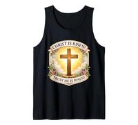 Christ is Risen Truly He is Risen Christian Easter Womens Tank Top