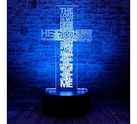 Christ Jesus Cross 3D LED Bedroom Decor Sleep Table Lamp with Remote 7 Colors Acrylic Visual Night Light Birthday Christmas Christian Gift for Religious Women Men Kids Commemorate Present