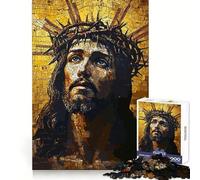 Christ Jesus Mosaic 1000 Pieces Puzzles for Adults Creative Play DownTime Game Fun Challenge Art Display (50x75cm)