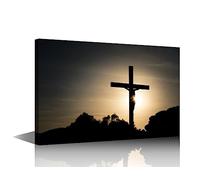 Christ Redeemer Pictures for Living Room Christian Wall Art Prints on Canvas Jesus Crucifixion Painting Modern Artwork Wall Decor for Bedroom Office Bathroom Decor Ready to Hang, 16" Wx24 H