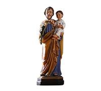 Christ Saint Joseph with Infant Statue Jesus Caring Figurine Sculpture Home Chapel Decoration Ornament Bible Catholic Religious Resin,D Art collection