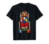 Christ The King Enthroned Stained Glass Cathedral Artwork T-Shirt